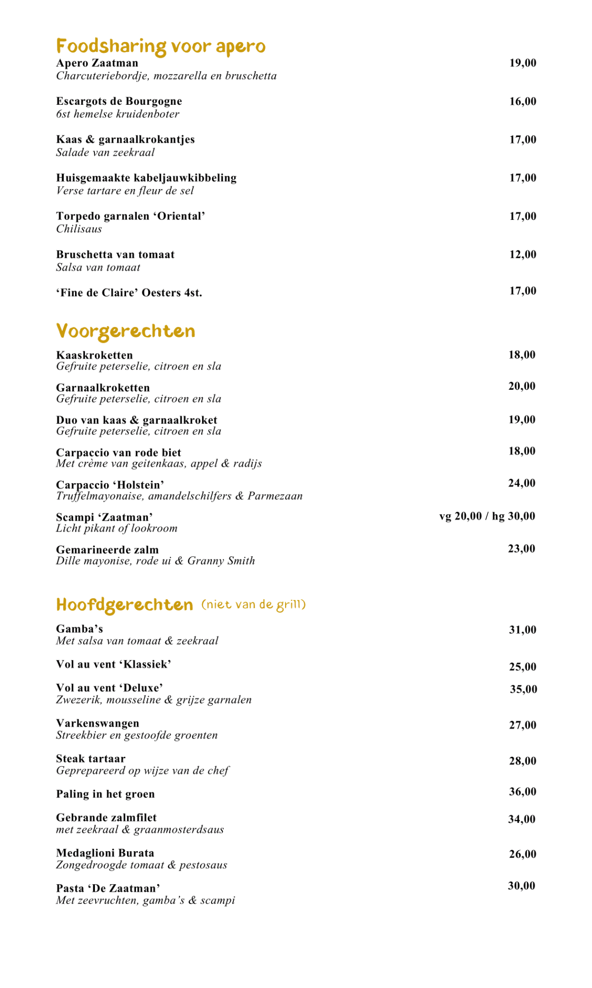 Desserts | De Zaatman