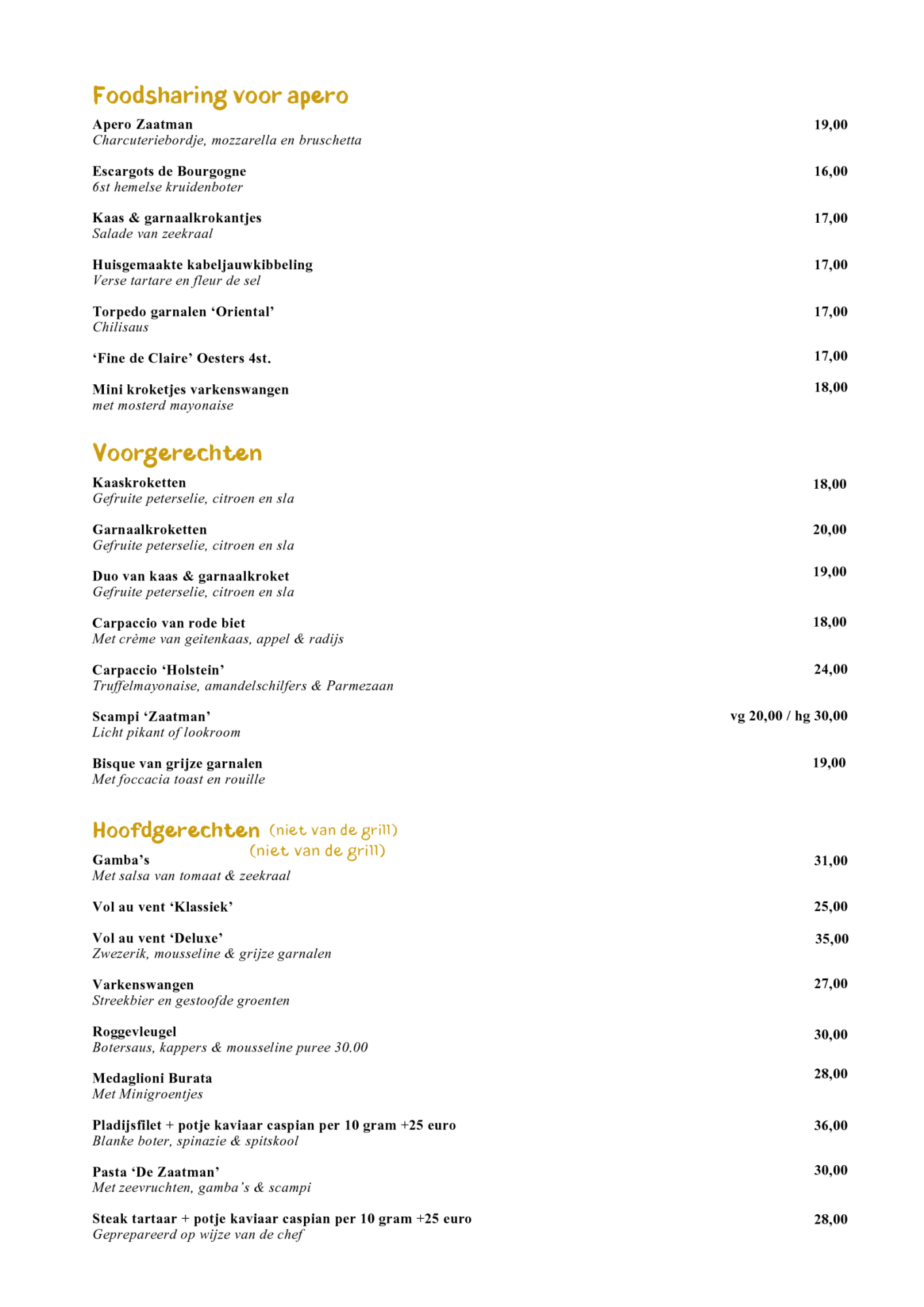 Desserts | De Zaatman